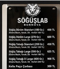 SöğüşLab menü panosu